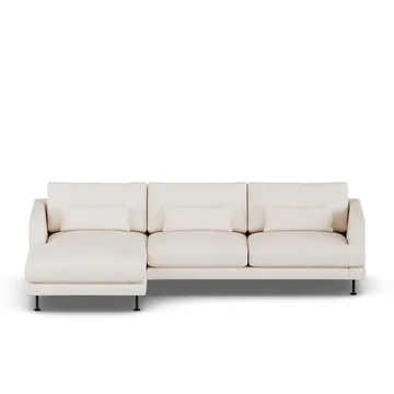 Bredhult sofa - Caleido Beige 9600-sort stål, 2,5-pers. C2 - 1898