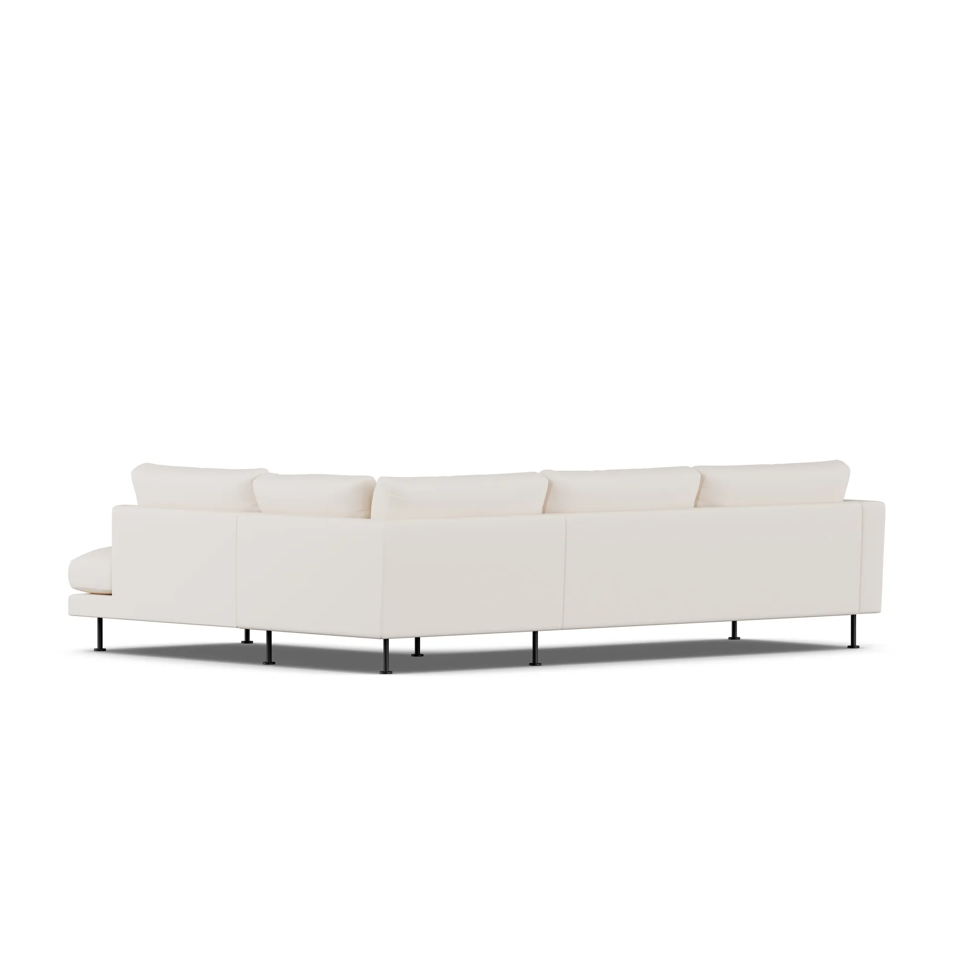 Bredhult sofa, Caleido Beige 9600-sort stål, 3-pers. A1 1898