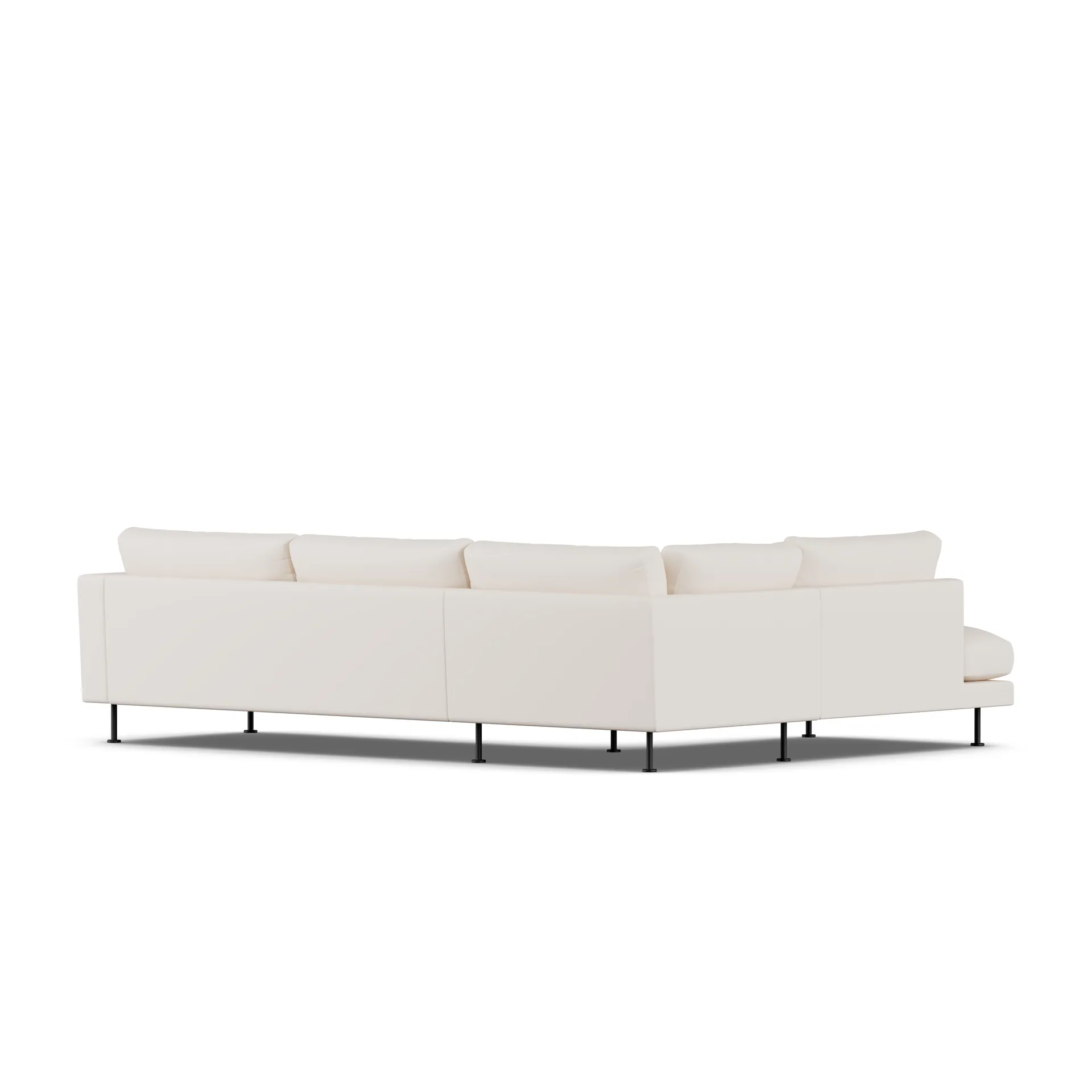 Bredhult sofa, Caleido Beige 9600-sort stål, 3-pers. A2 1898