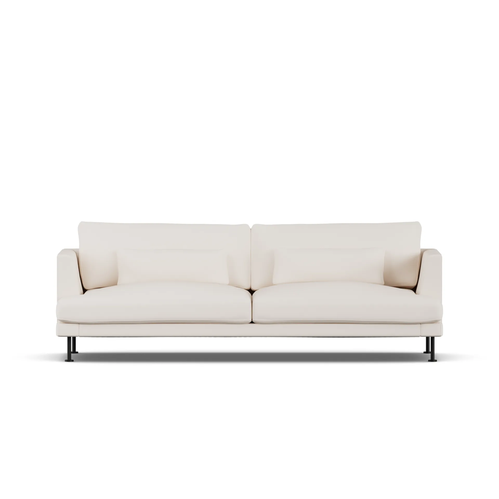Bredhult sofa, Caleido Beige 9600-sort stål, 3-pers. 1898