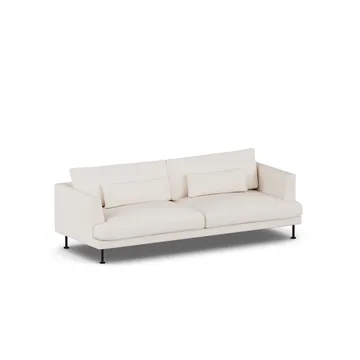 Bredhult sofa - Caleido Beige 9600-sort stål, 3-pers. - 1898