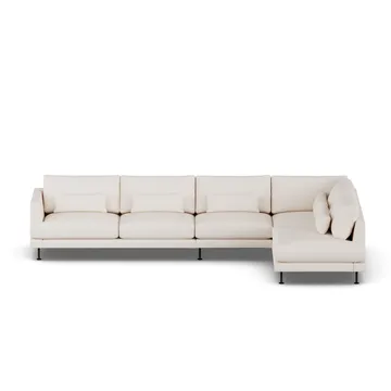 Bredhult sofa - Caleido Beige 9600-sort stål, 4-pers. B1 - 1898