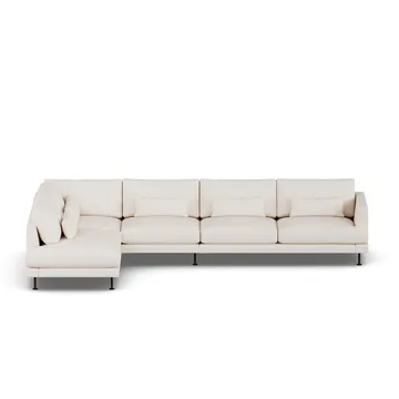 Bredhult sofa - Caleido Beige 9600-sort stål, 4-pers. B2 - 1898