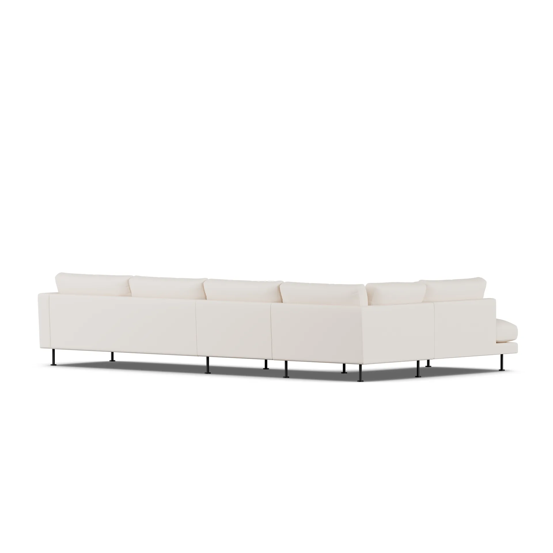 Bredhult sofa, Caleido Beige 9600-sort stål, 4-pers. B2 1898