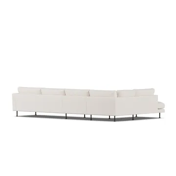 Bredhult sofa - Caleido Beige 9600-sort stål, 4-pers. B2 - 1898