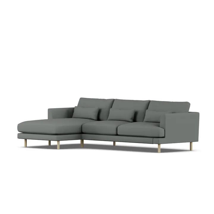 Bredhult sofa - Caleido Grey 1240-hvidolieret eg, 2,5-pers. C2 - 1898