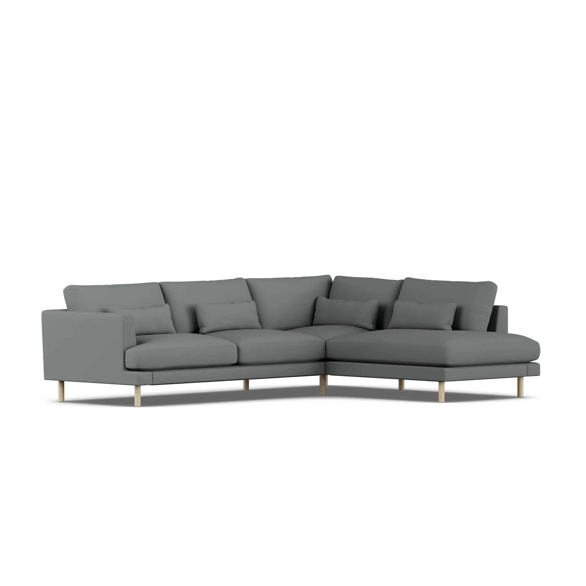 Bredhult sofa, Caleido Grey 1240-hvidolieret eg, 3-pers. A1 1898