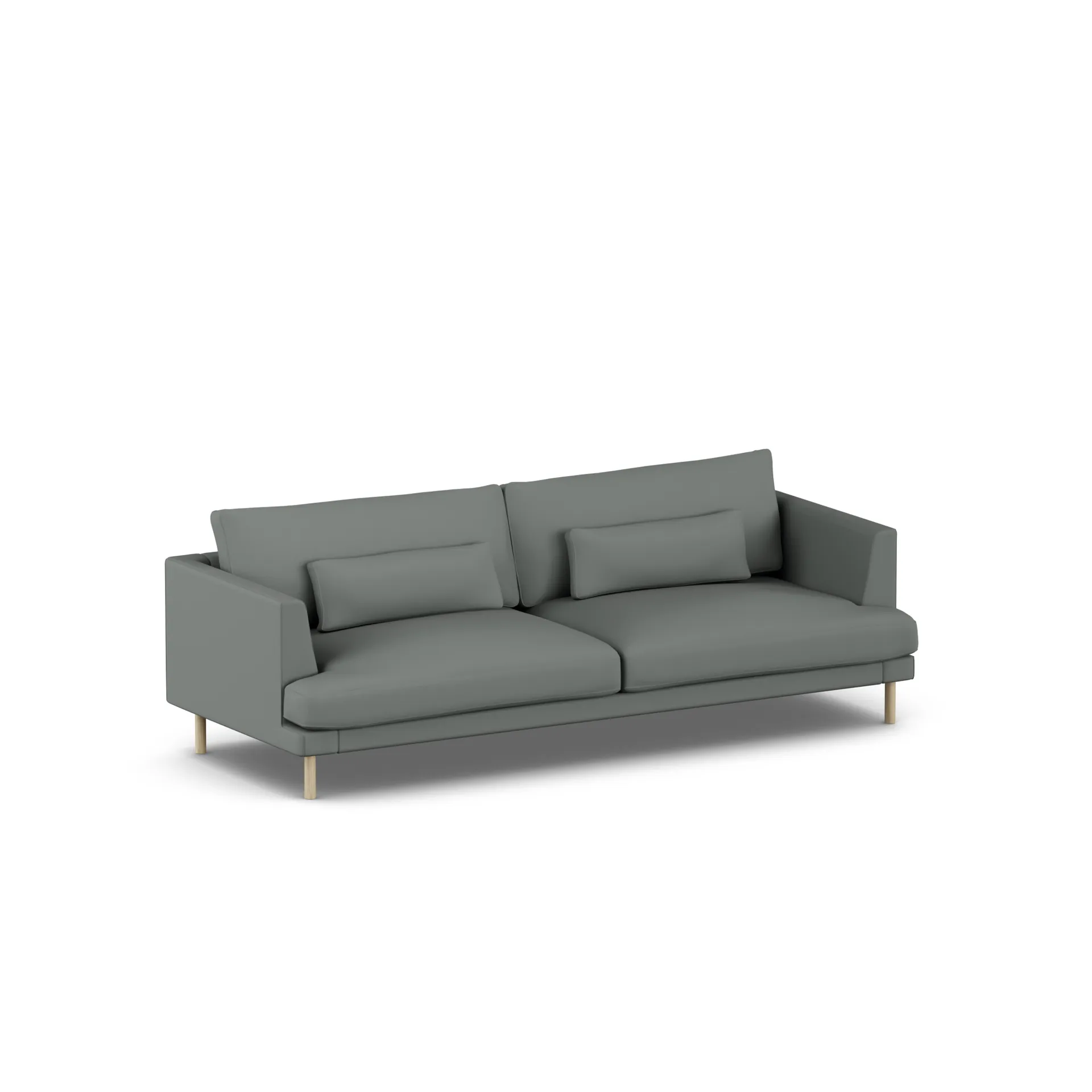 Bredhult sofa, Caleido Grey 1240-hvidolieret eg, 3-pers. 1898