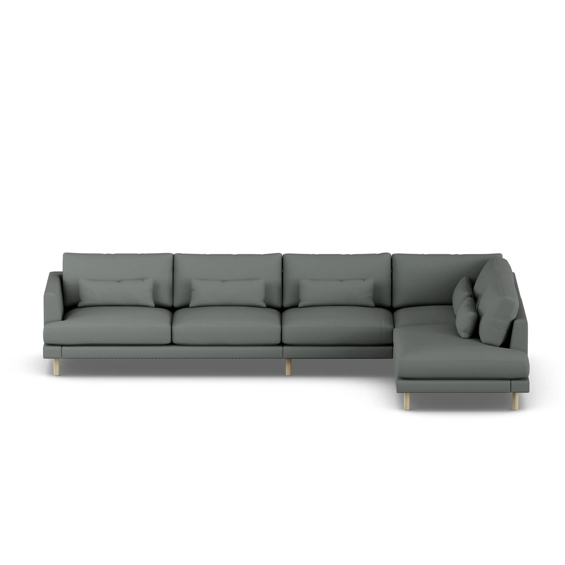 Bredhult sofa, Caleido Grey 1240-hvidolieret eg, 4-pers. B1 1898
