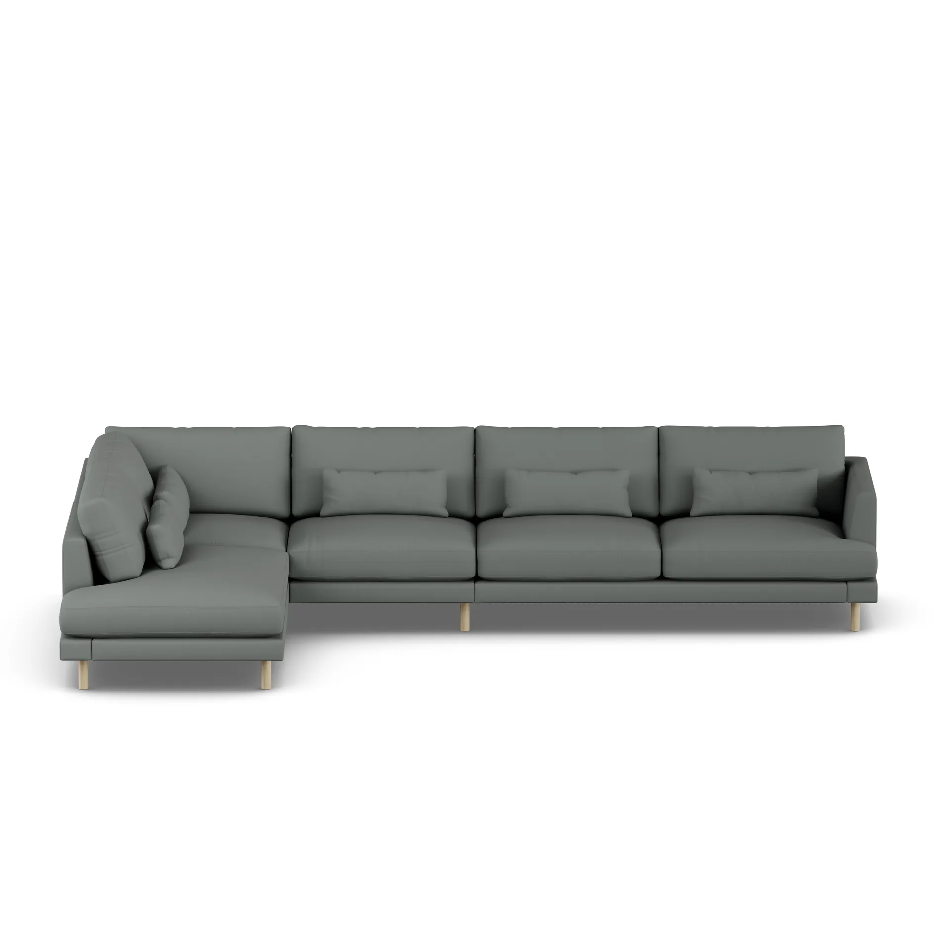 Bredhult sofa, Caleido Grey 1240-hvidolieret eg, 4-pers. B2 1898