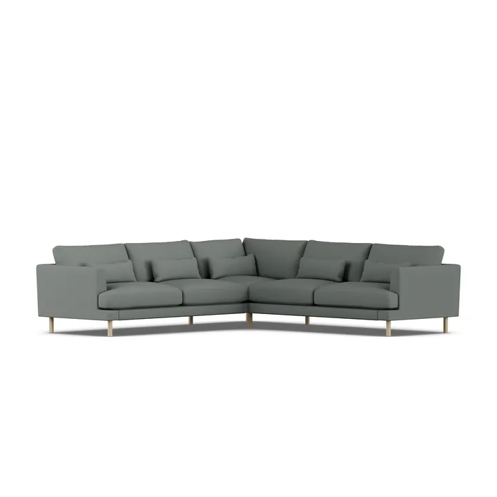 Bredhult sofa - Caleido Grey 1240-hvidolieret eg, hjørnesofa F - 1898