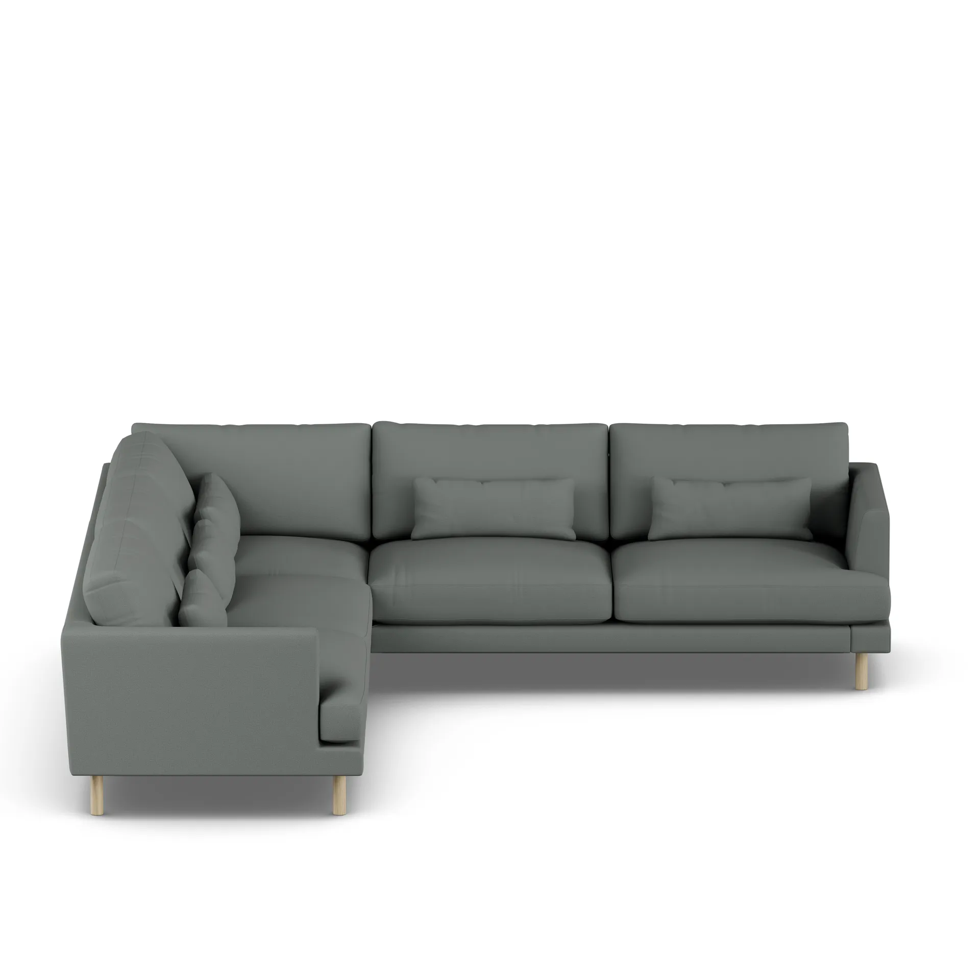 Bredhult sofa, Caleido Grey 1240-hvidolieret eg, hjørnesofa F 1898