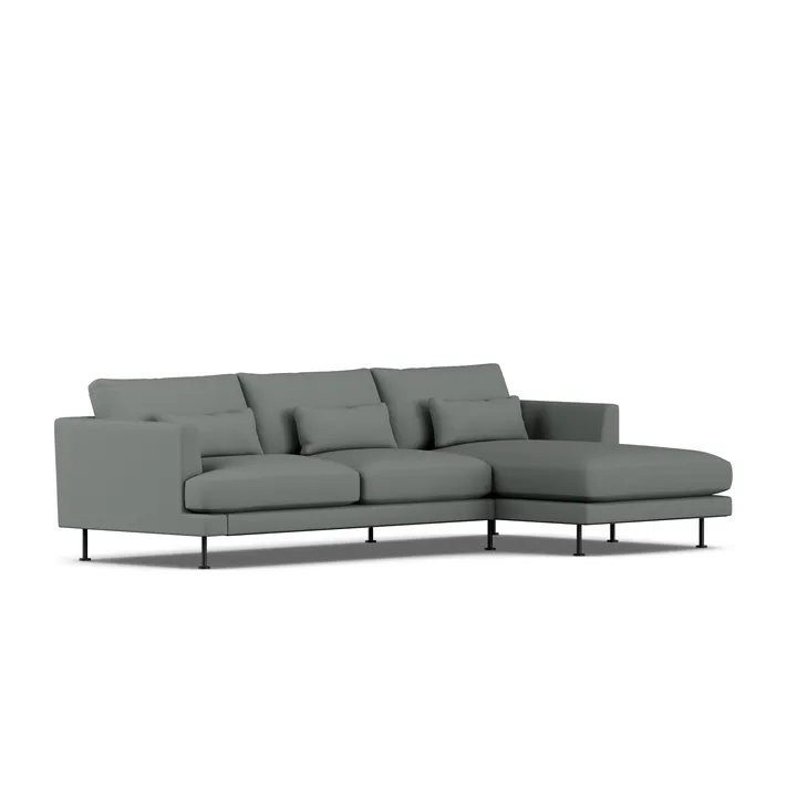 Bredhult sofa - Caleido Grey 1240-sort stål, 2,5-pers. C1 - 1898
