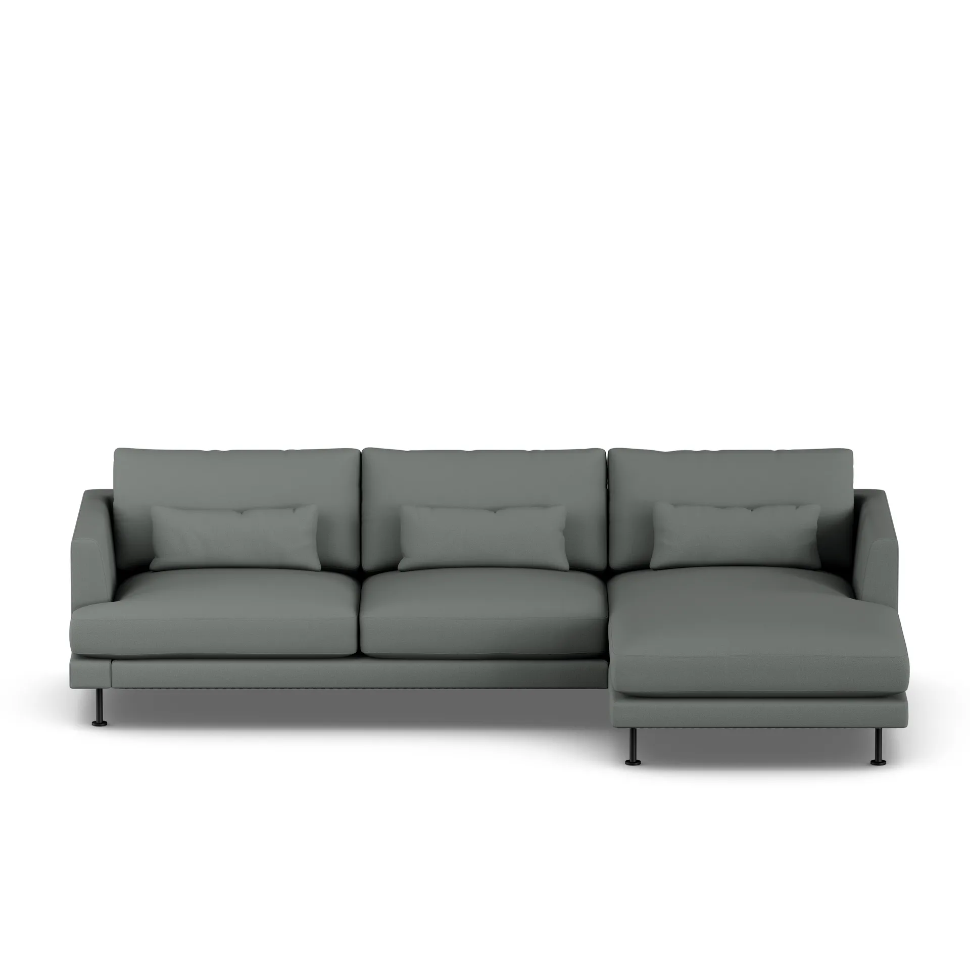 Bredhult sofa, Caleido Grey 1240-sort stål, 2,5-pers. C1 1898