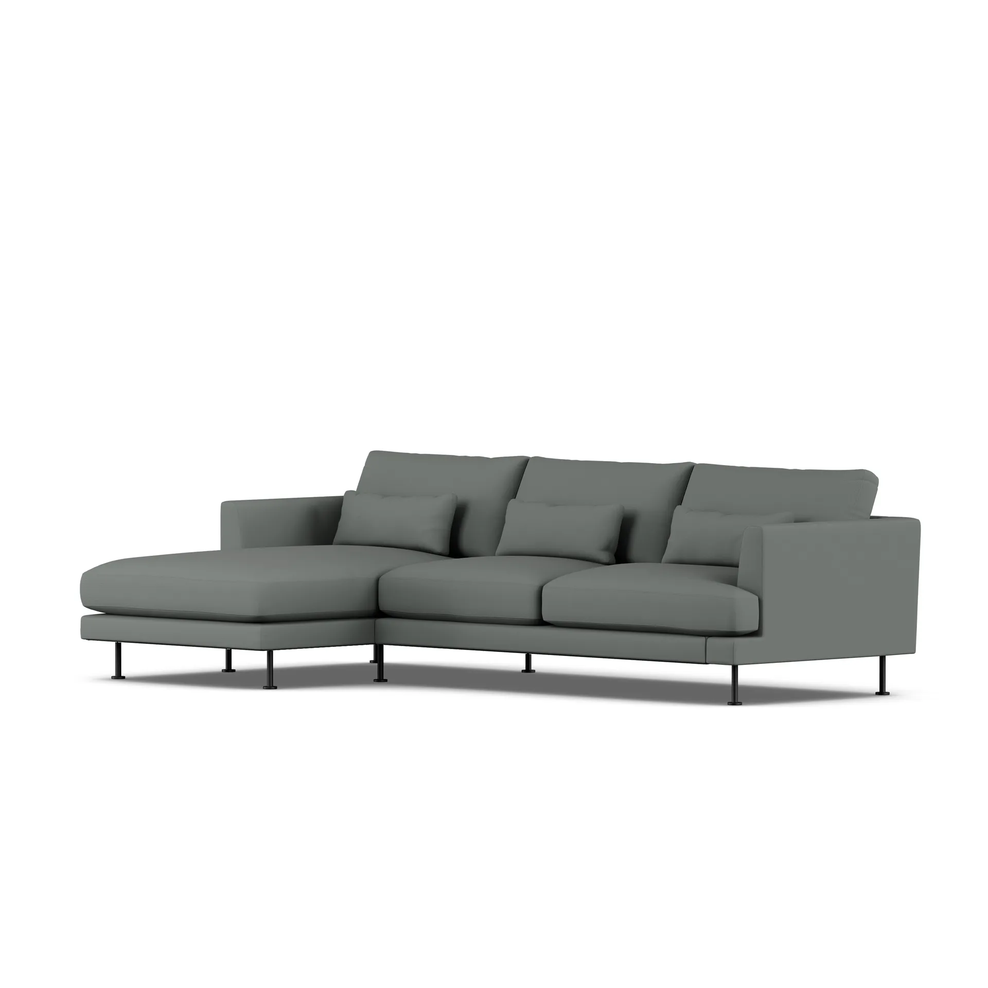 Bredhult sofa, Caleido Grey 1240-sort stål, 2,5-pers. C2 1898