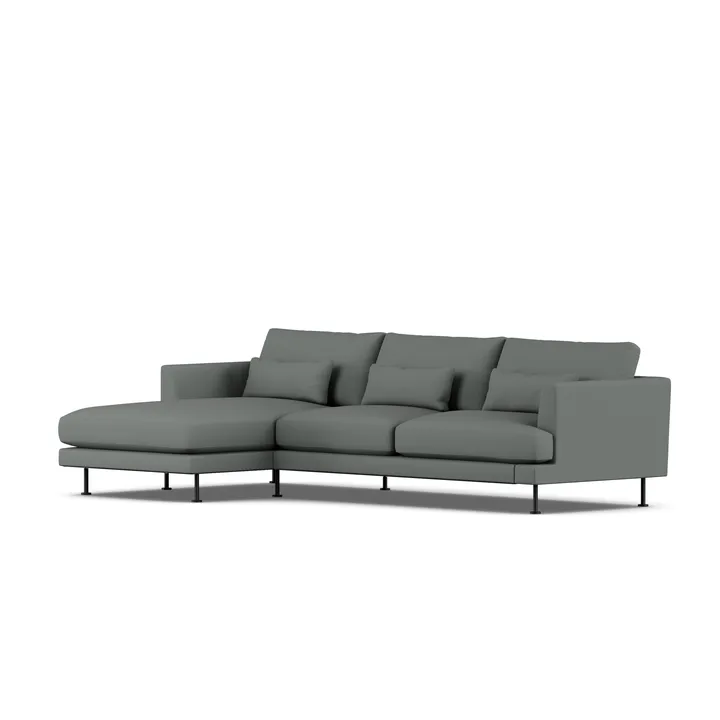 Bredhult sofa - Caleido Grey 1240-sort stål, 2,5-pers. C2 - 1898