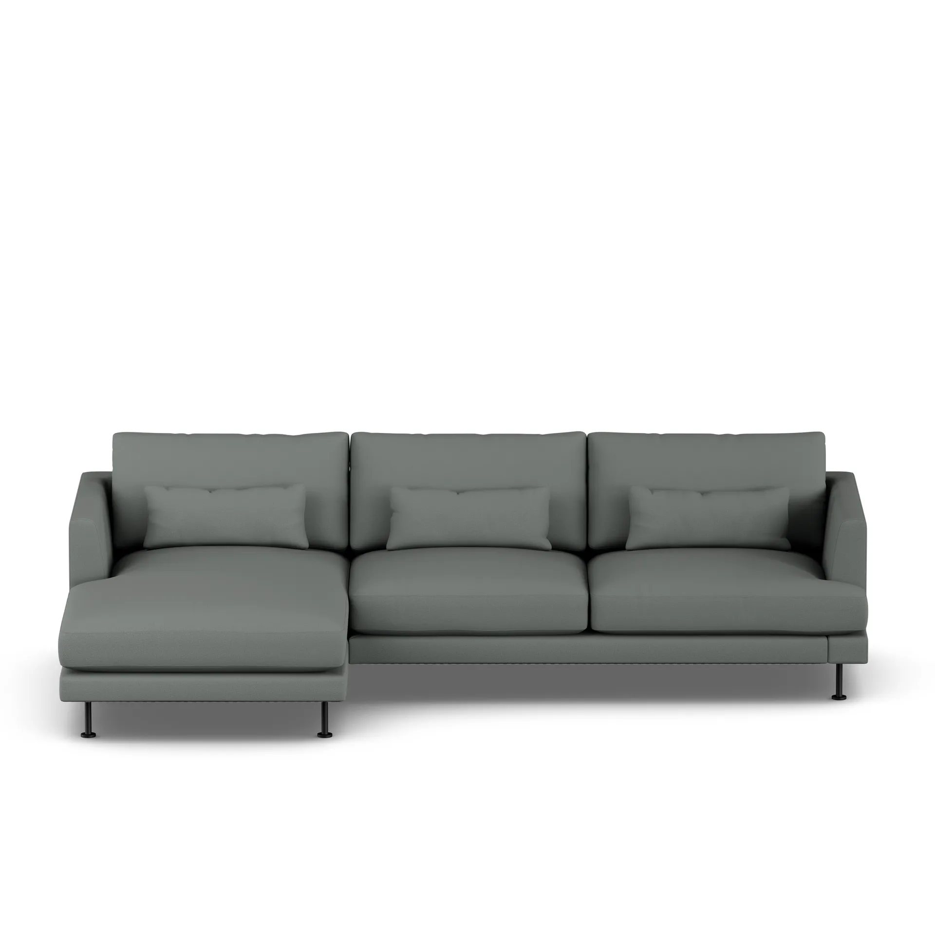 Bredhult sofa, Caleido Grey 1240-sort stål, 2,5-pers. C2 1898