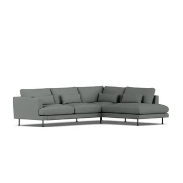 Bredhult sofa - Caleido Grey 1240-sort stål, 3-pers. A1 - 1898
