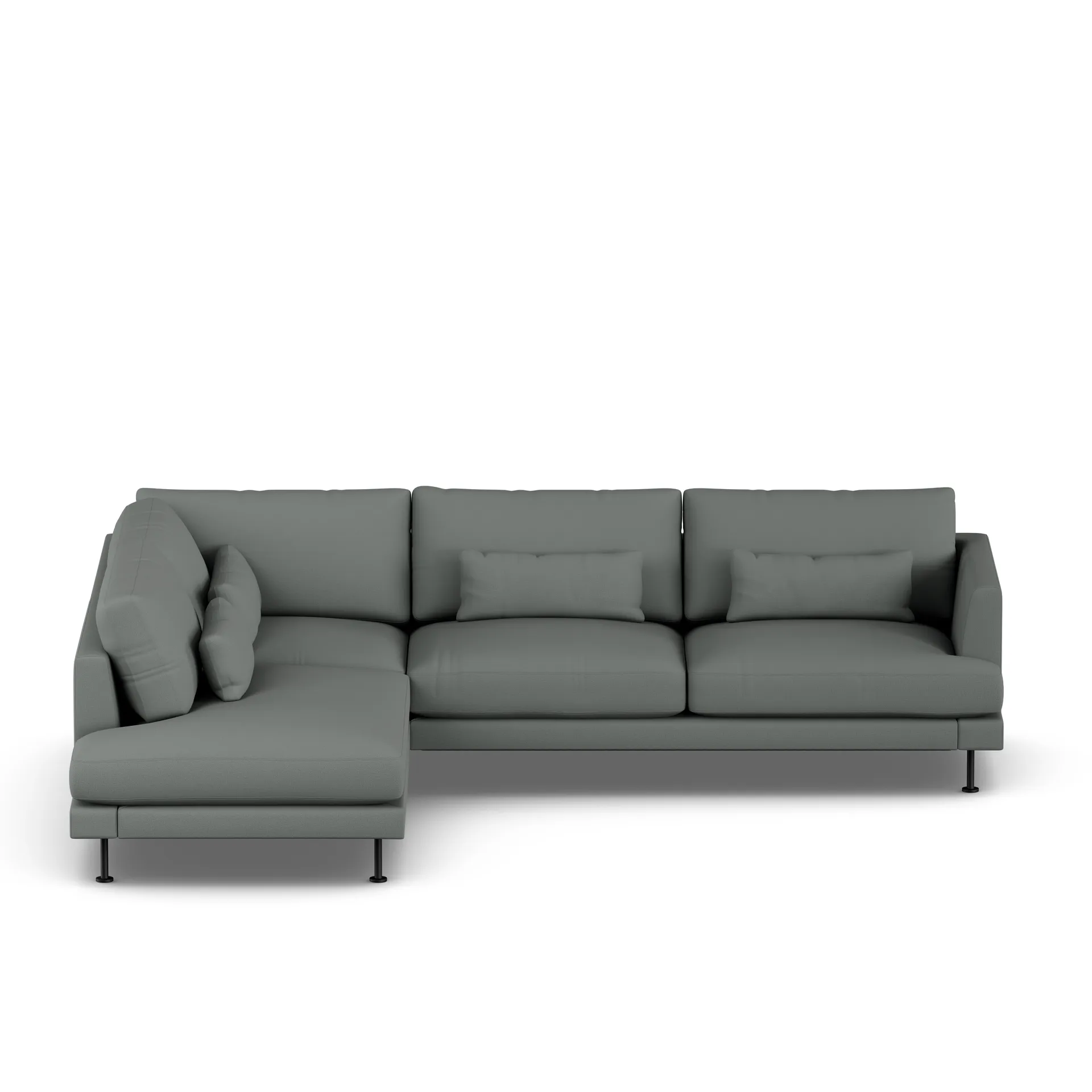 Bredhult sofa, Caleido Grey 1240-sort stål, 3-pers. A2 1898