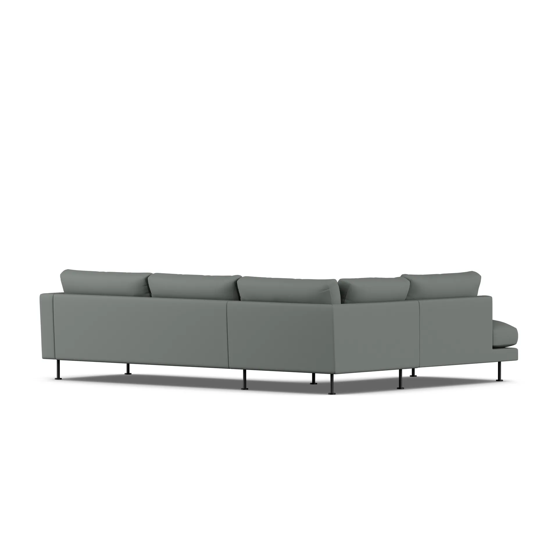 Bredhult sofa, Caleido Grey 1240-sort stål, 3-pers. A2 1898