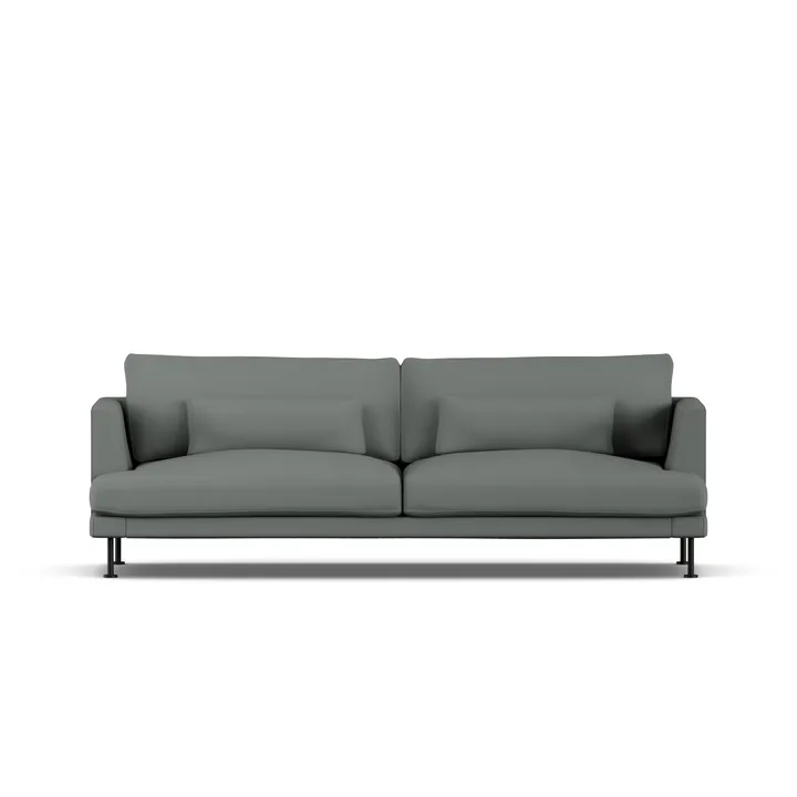 Bredhult sofa - Caleido Grey 1240-sort stål, 3-pers. - 1898
