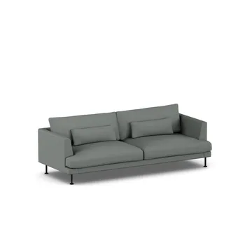 Bredhult sofa - Caleido Grey 1240-sort stål, 3-pers. - 1898