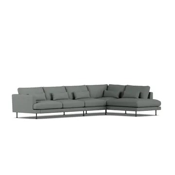 Bredhult sofa - Caleido Grey 1240-sort stål, 4-pers. B1 - 1898