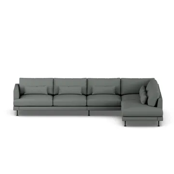 Bredhult sofa - Caleido Grey 1240-sort stål, 4-pers. B1 - 1898