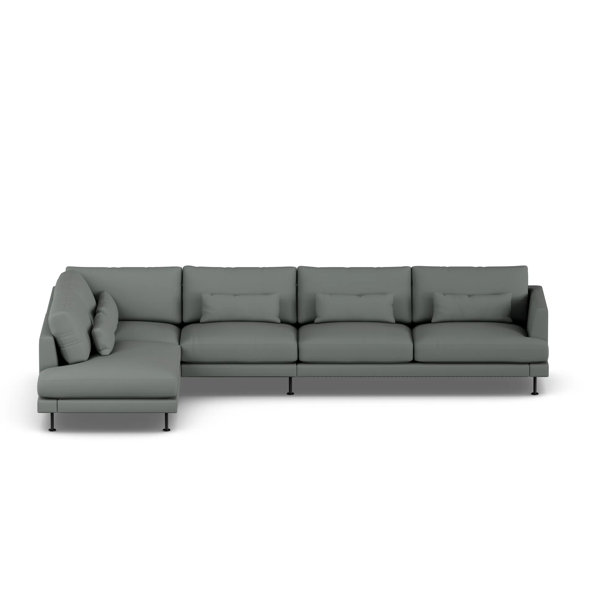 Bredhult sofa, Caleido Grey 1240-sort stål, 4-pers. B2 1898