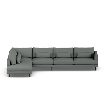 Bredhult sofa - Caleido Grey 1240-sort stål, 4-pers. B2 - 1898