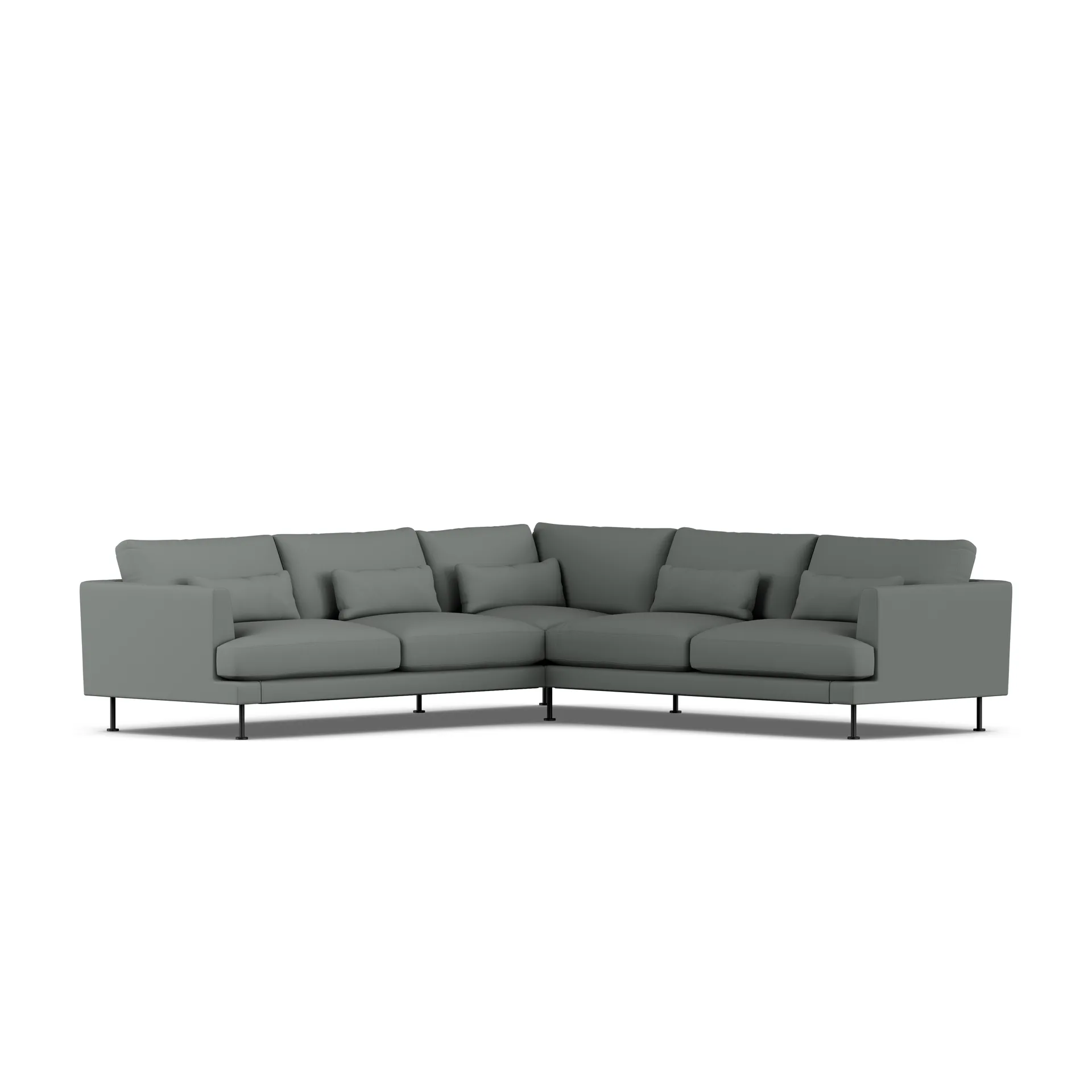 Bredhult sofa, Caleido Grey 1240-sort stål, hjørnesofa F 1898