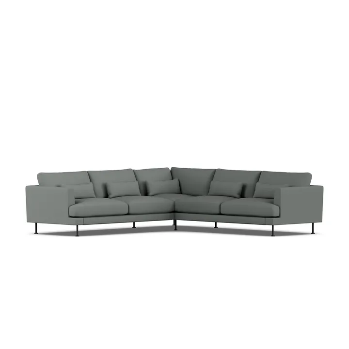 Bredhult sofa - Caleido Grey 1240-sort stål, hjørnesofa F - 1898