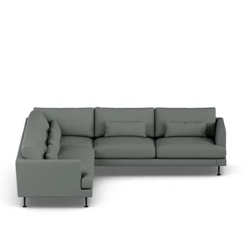 Bredhult sofa - Caleido Grey 1240-sort stål, hjørnesofa F - 1898