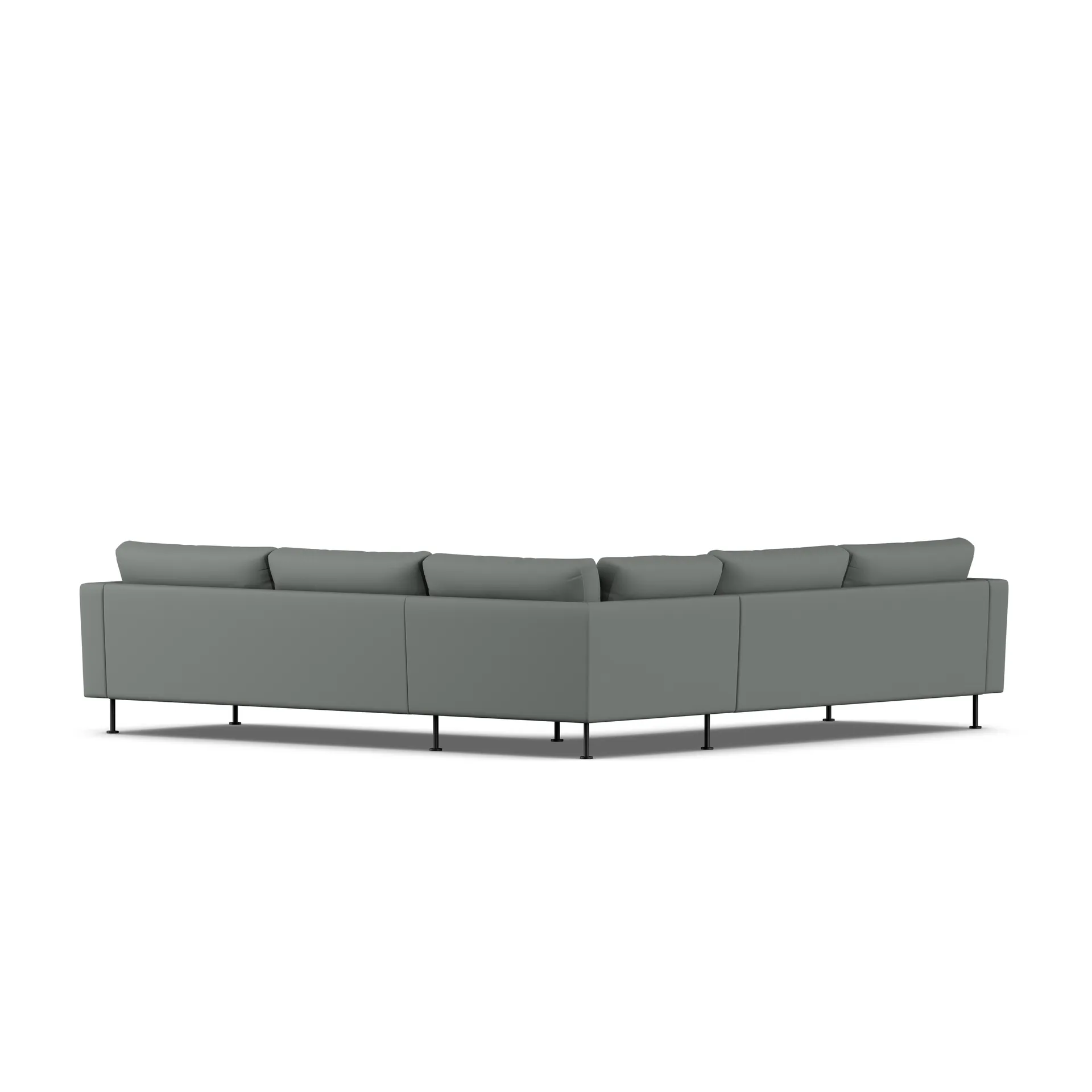 Bredhult sofa, Caleido Grey 1240-sort stål, hjørnesofa F 1898