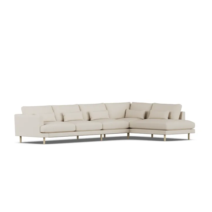 Bredhult sofa - Jump Beige 1956-hvidolieret eg, 4-pers. B1 - 1898