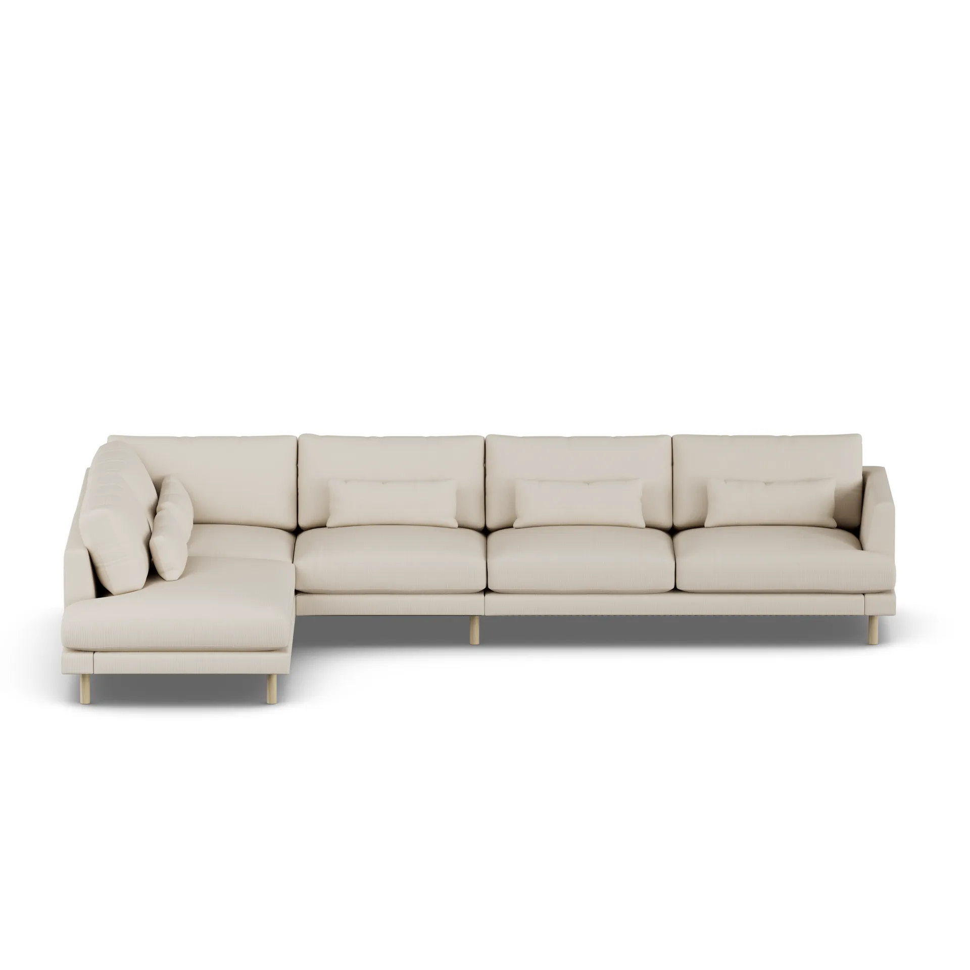 Bredhult sofa, Jump Beige 1956-hvidolieret eg, 4-pers. B2 1898