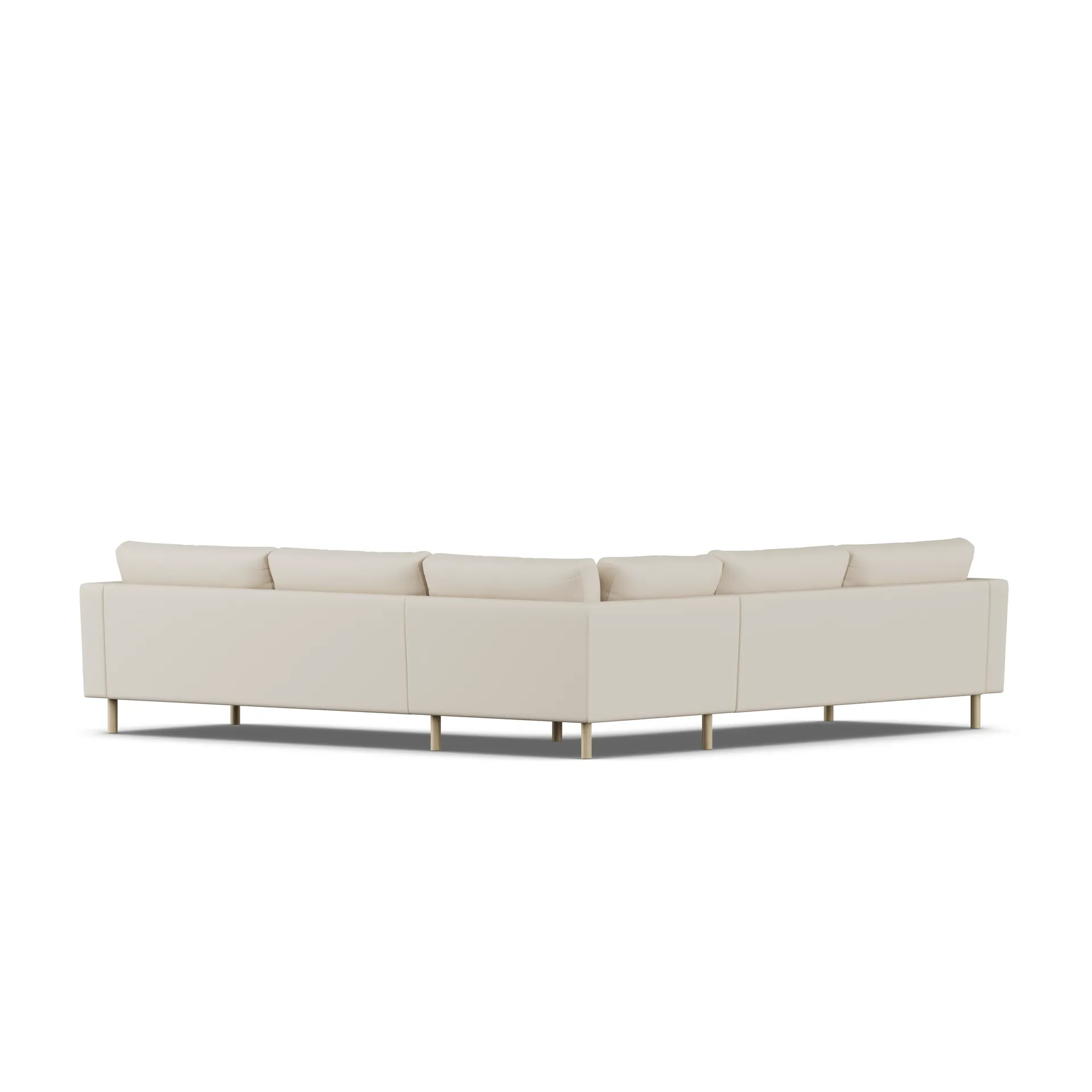 Bredhult sofa, Jump Beige 1956-hvidolieret eg, hjørnesofa F 1898