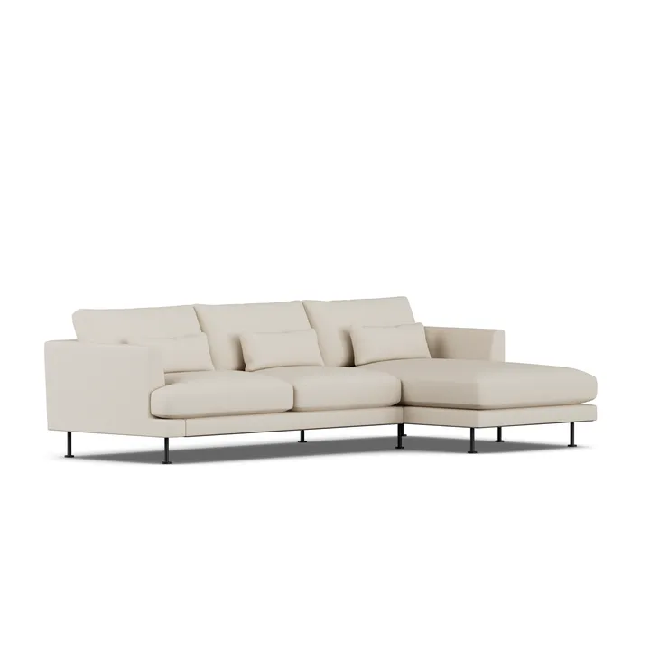 Bredhult sofa - Jump Beige 1956-sort stål, 2,5-pers. C1 - 1898