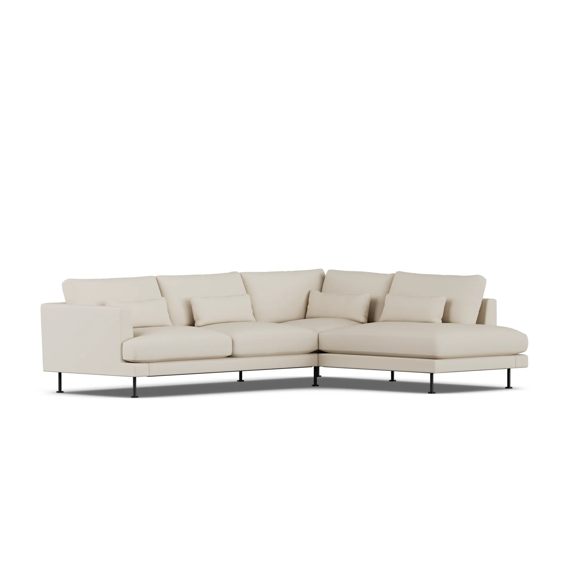 Bredhult sofa, Jump Beige 1956-sort stål, 3-pers. A1 1898