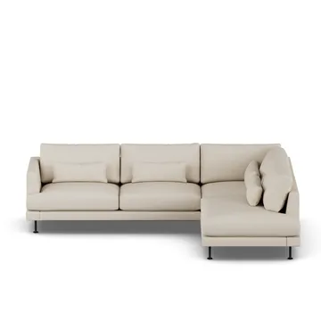 Bredhult sofa - Jump Beige 1956-sort stål, 3-pers. A1 - 1898