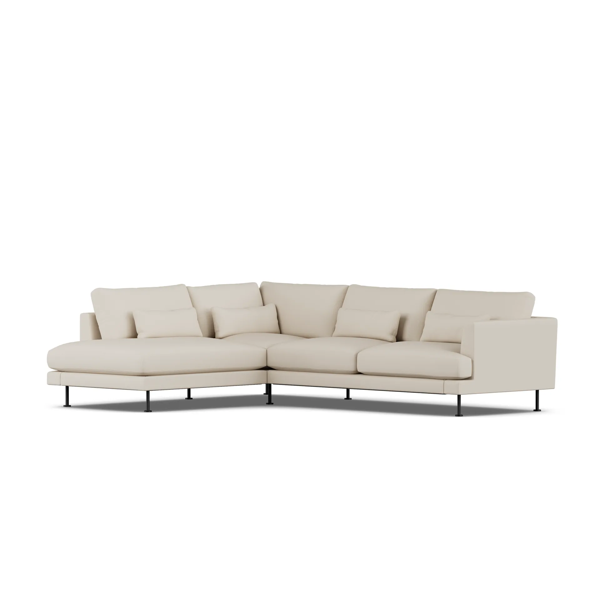 Bredhult sofa, Jump Beige 1956-sort stål, 3-pers. A2 1898
