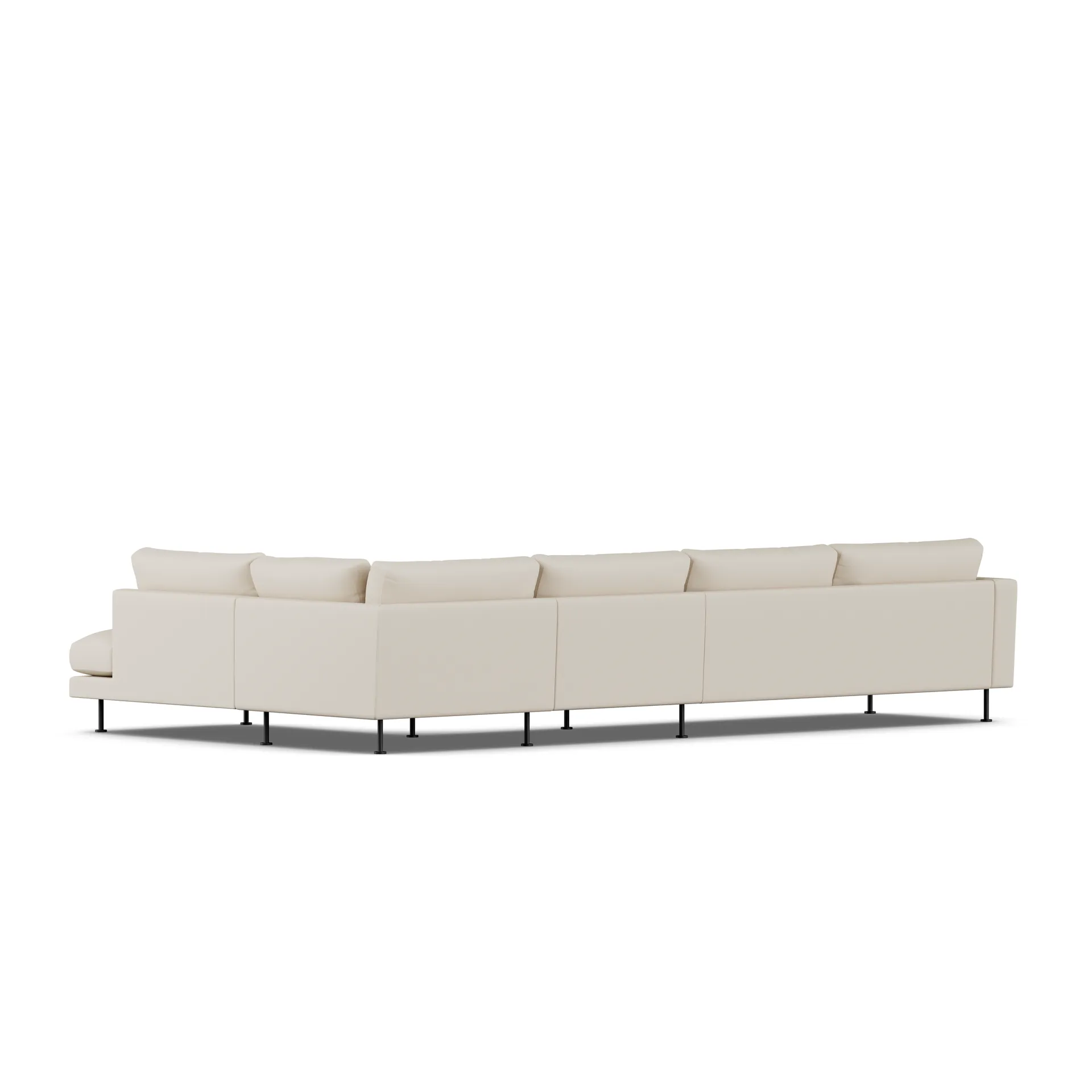 Bredhult sofa, Jump Beige 1956-sort stål, 4-pers. B1 1898