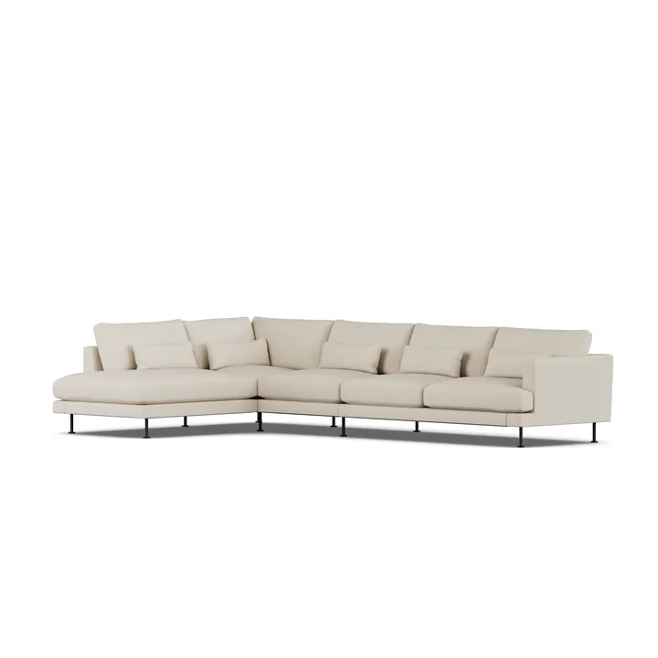 Bredhult sofa - Jump Beige 1956-sort stål, 4-pers. B2 - 1898