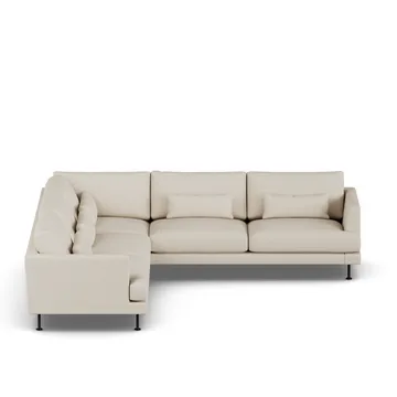Bredhult sofa - Jump Beige 1956-sort stål, hjørnesofa F - 1898