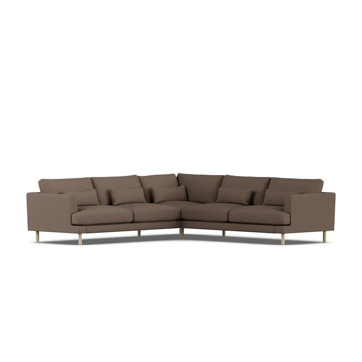 Bredhult sofa - Jump Brown 1955-hvidolieret eg, hjørnesofa F - 1898