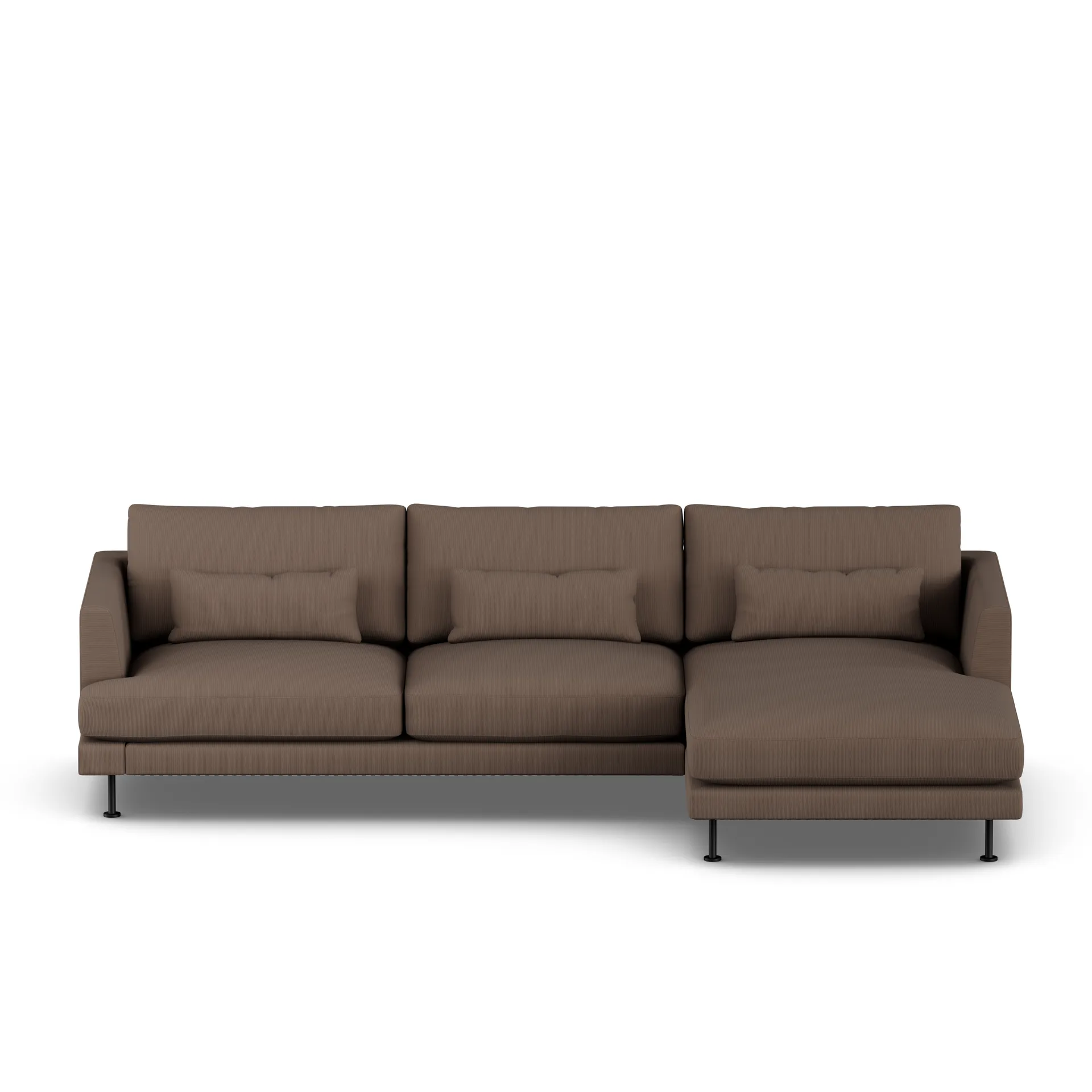 Bredhult sofa, Jump Brown 1955-sort stål, 2,5-pers. C1 1898
