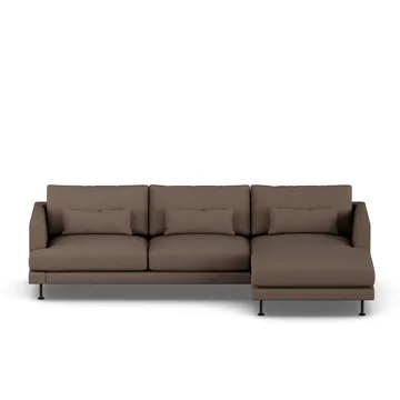 Bredhult sofa - Jump Brown 1955-sort stål, 2,5-pers. C1 - 1898