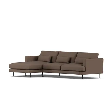 Bredhult sofa - Jump Brown 1955-sort stål, 2,5-pers. C2 - 1898