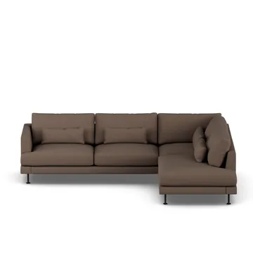 Bredhult sofa - Jump Brown 1955-sort stål, 3-pers. A1 - 1898