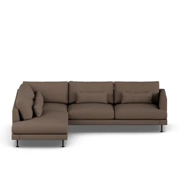 Bredhult sofa - Jump Brown 1955-sort stål, 3-pers. A2 - 1898